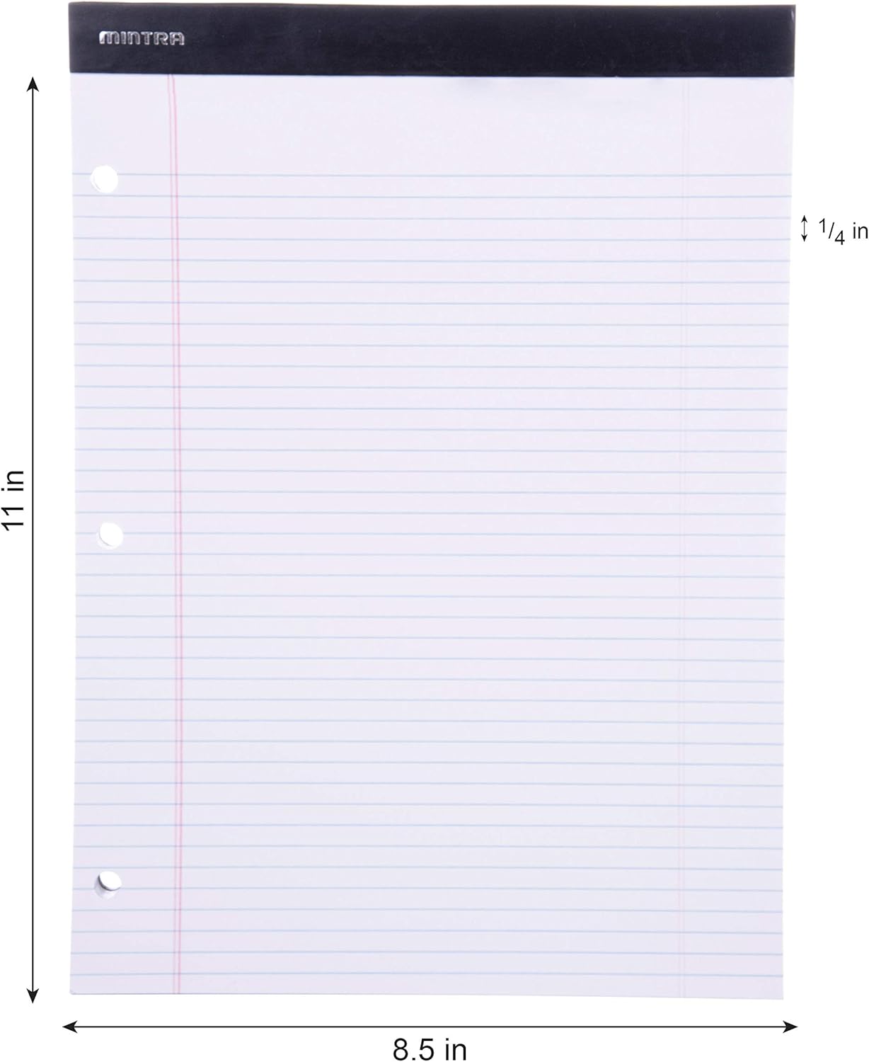 Mintra Office White Legal Pads – Ruled Notepads and Micro-Perforated Sheets, Ideal for Writing, Note-Taking & Creativity, Office, or Professional Use, Basic Pad 6 pack, 8.5"x11" (Narrow Ruled)