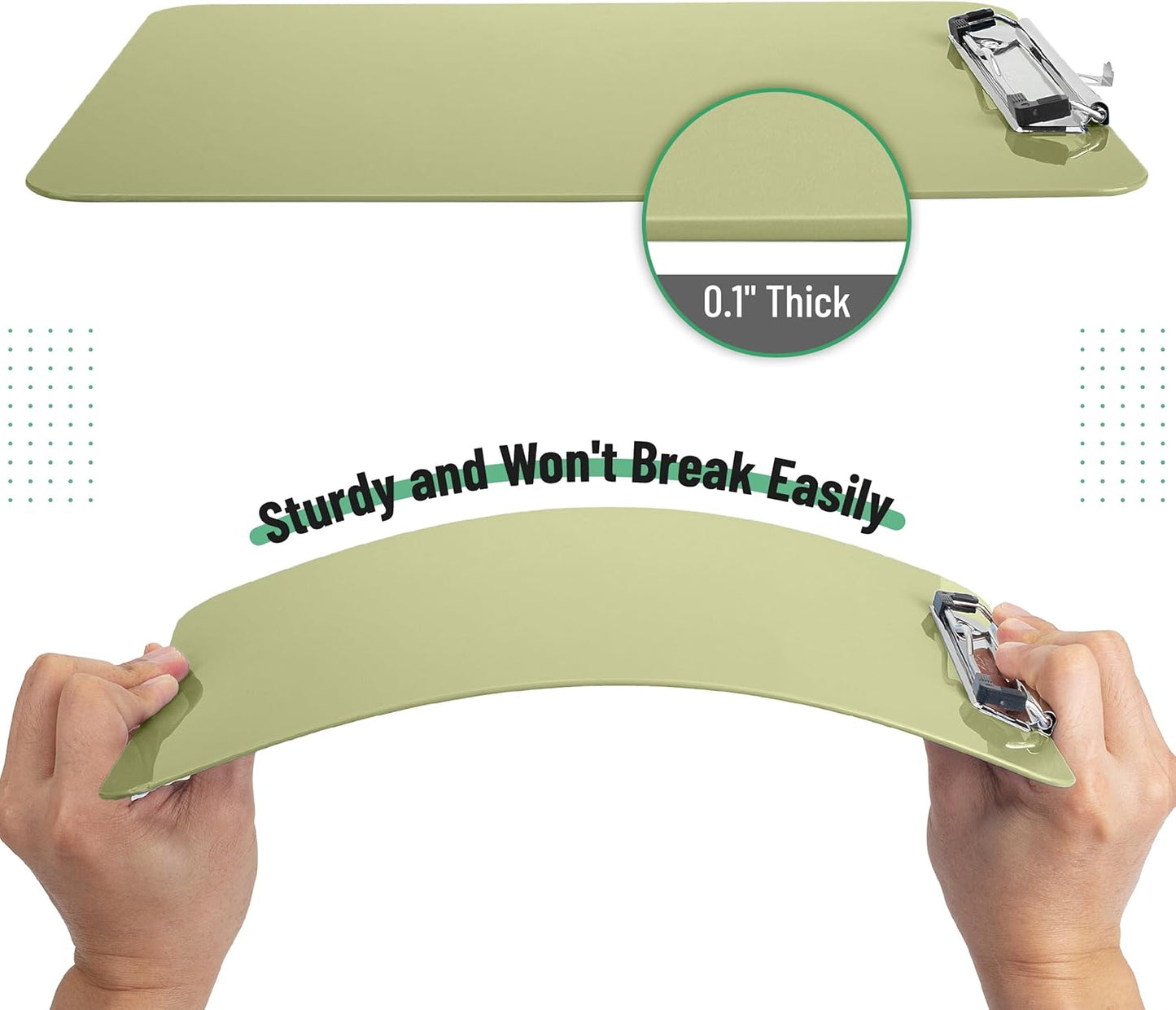 Mr. Pen- Plastic Clipboard, 12.5" x 9", 2 Pack, Clipboard Plastic, Low-Profile Metal Clip with Retractable Hanging Hole