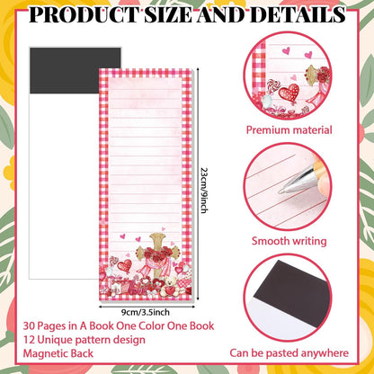 Eaasty 12 Pcs Bible Magnetic Notepads for Refrigerator Monthly Magnetic Grocery List 9 x 3.5" Magnet Memo Pads 30 Sheet Per Pad Shopping to Do List for Christian Teacher Appreciation Week Gift