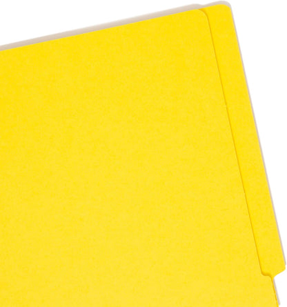 Smead Heavyweight End Tab Fastener File Folder, Shelf-Master® Reinforced Straight-Cut Tab, 2 Fasteners, Letter Size, Manila, 50 per Box (34215)