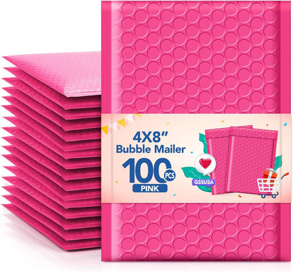 GSSUSA Black Bubble Mailers 4x8 Inches 50 Pack, Usable Size 4X7" Bubble Envelopes for Small Business, Padded Envelope, Shipping Mailers, Packaging Bags, Mailing Envelopes, Shipping Supplies