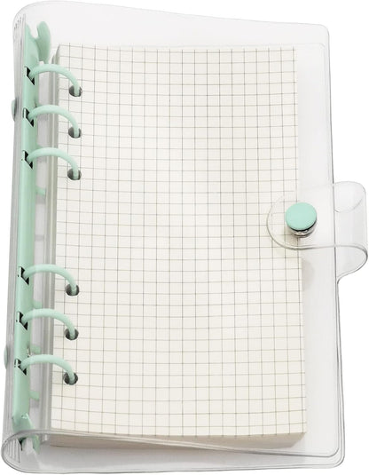 A6 A5 6-Holes Colorful PVC Cover Round Ring View Binder with Snap Button Closure File Folder for Loose Leaf Sheet Protectors Notebook Refill (Pink Daisy, A5 Mini Set) - Colors A