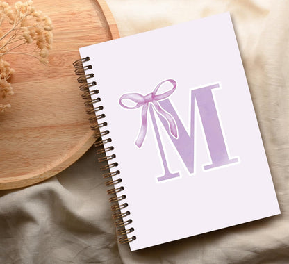Blue Bow Journal Notebook for Girls,Initial H Journals Personalized Diary Gifts for Teen Girl Kids,Monogrammed Gifts for Women,Trendy Coquette Cute Hardcover Spiral Notebook 5.5 x 8.3 - Colors A