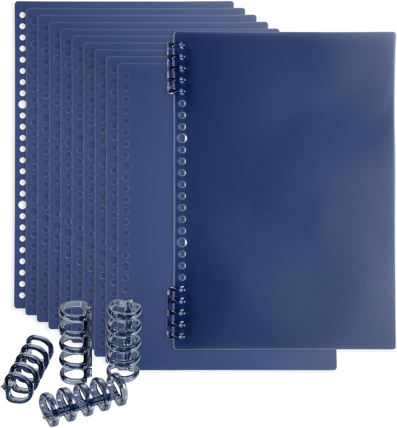 PATIKIL 12 Pack Binding Covers, A5(8.4x5.7 Inch) 22 Mil Plastic Notebook Covers Sheets with Binding Comb for Book Report Presentation, Light Blue