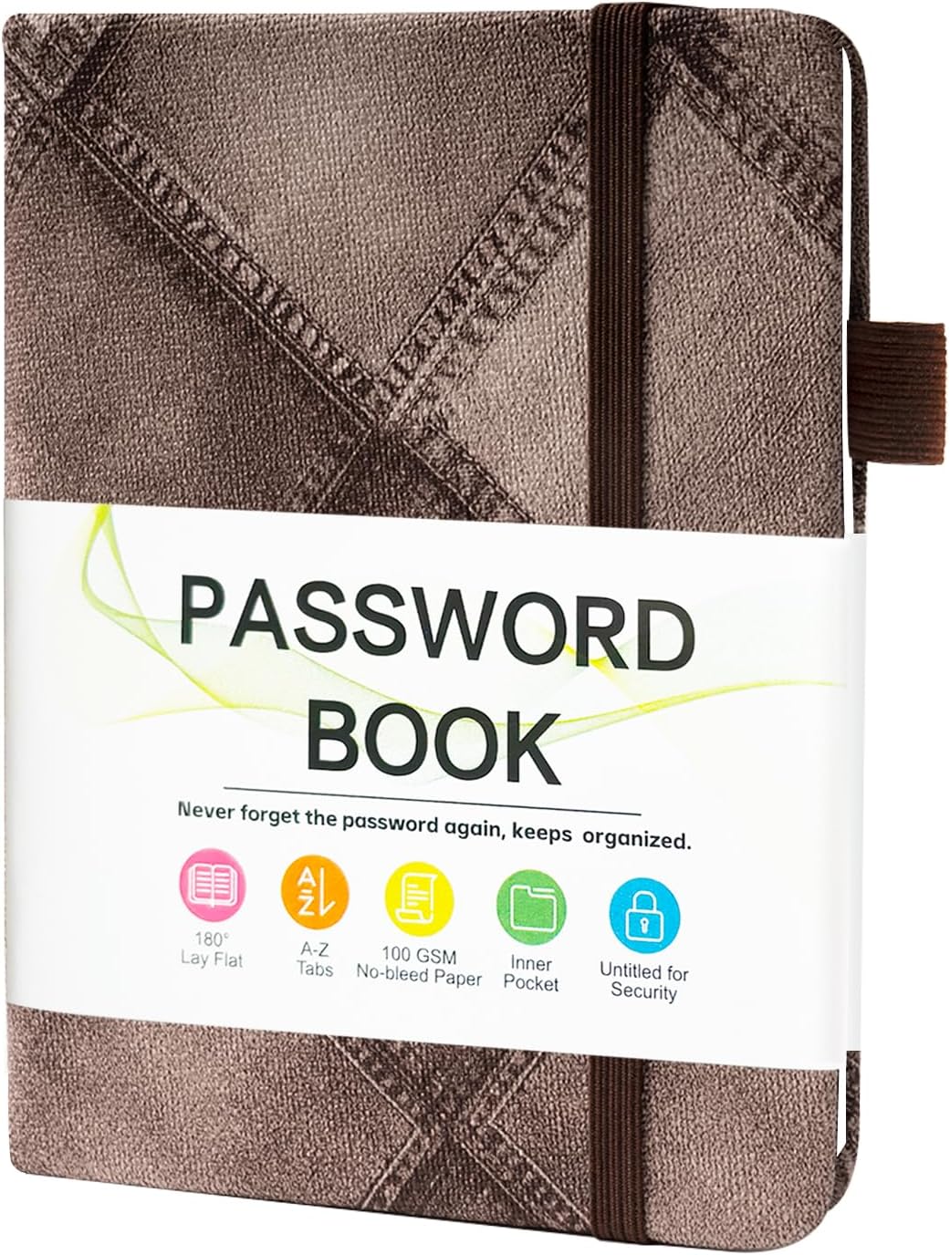 MOSA BEAR Password Keeper Book with Alphabetical Tabs，4.3"x5.7" Small Password Books for Seniors Password Notebook for Internet Website Address Log in Detail（Dark Blue）