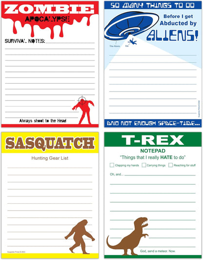 Funny Notepads (4-Pack) — Office & Work From Home Gag Gift for Coworkers or Friends — Sarcastic Desk Memo Pads — Everything Is Fine, This Is My Life Now, I Have No Idea What I’m Doing, I’m Not Even Trying Anymore