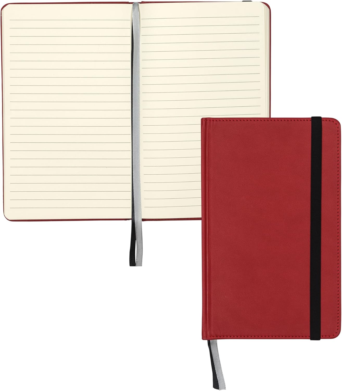 Samsill Large Hardcover Notebook, 240 Lined Notebook Pages, Black, 7.5 x 10 Inch