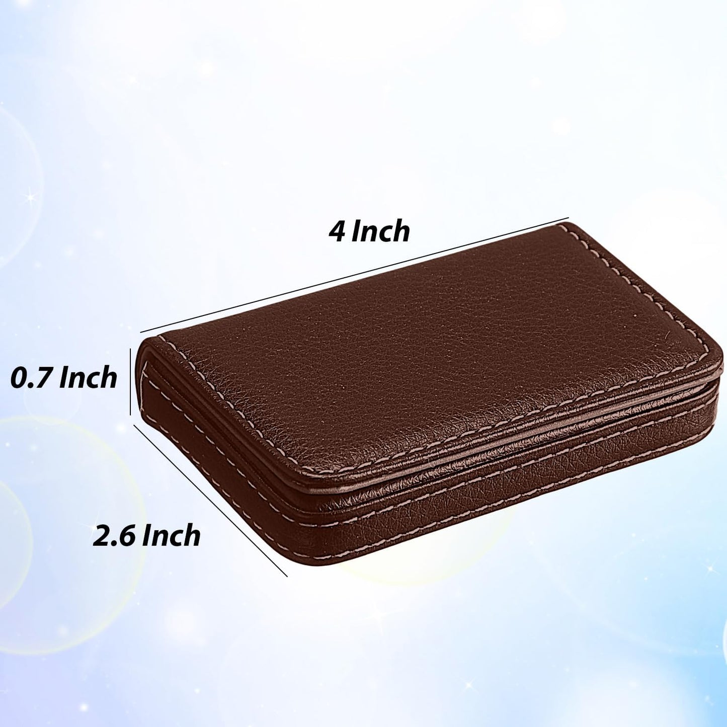 Outus 2 Pcs Business Card Holder, PU Leather Business Card Case Pocket Wallet with Magnetic Shut for Valentines Gift Adult(Black and Coffee)