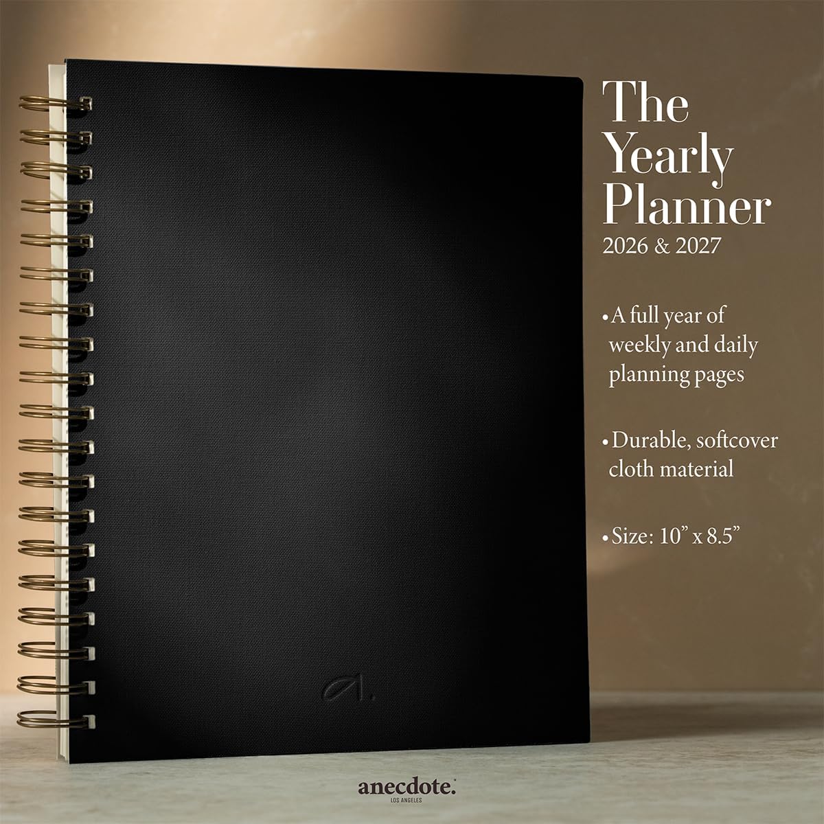 Anecdote Daily Planner w/ 2026-2027 Calendar | Start Anytime 26 Weeks Undated | 1 Page per Day | 8.5" x 5.2" | Hardcover To-Do List Organizer, Plan Your Success, Achieve Productivity Goals (Evergreen)