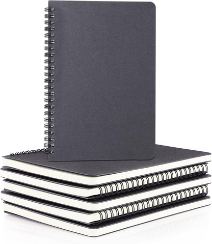 EUSOAR Spiral Notebook, A5 12packs 5.5"X8.3" 120 Pages Lined Travel Writing Notebooks Journal, Memo Notepad Sketchbook, Students College Office Business Subject Diary Ruled Book Journal-Black Cover