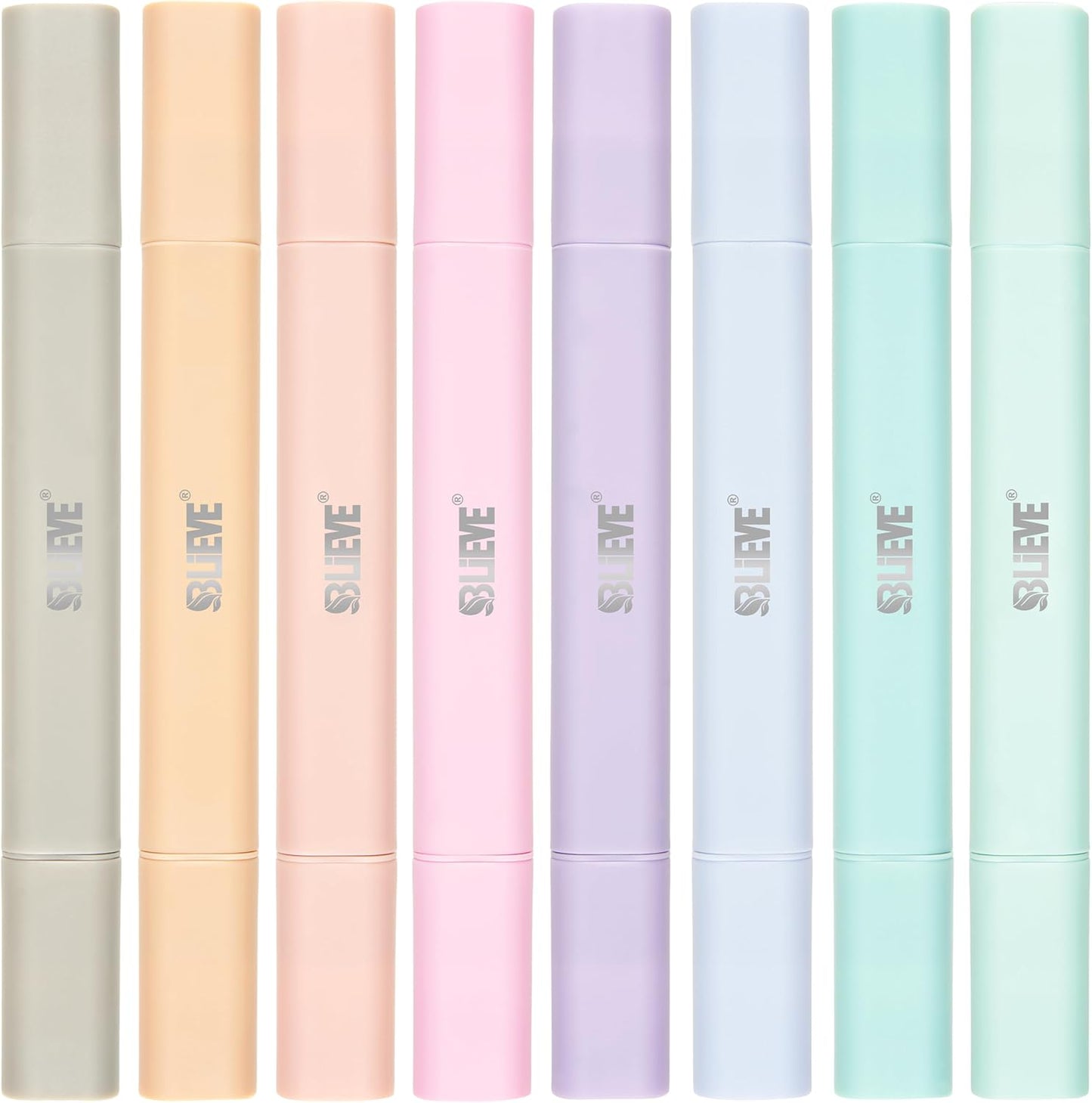 BLIEVE Aesthetic Cute Highlighters No Bleed Through, Dual Tip 8 Pack, Pastel Colors For Bible & Journaling