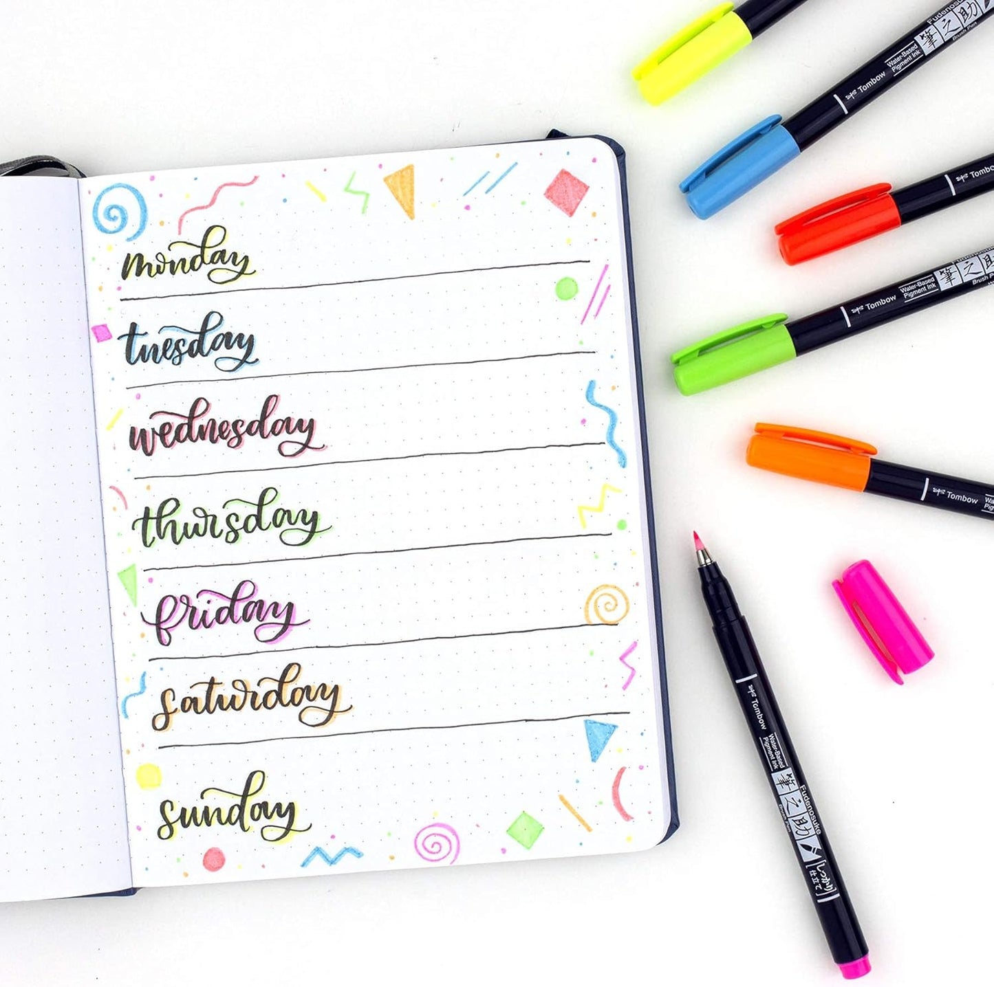 Tombow 62038 Fudenosuke Brush Pen, 2-Pack. Soft and Hard Tip Fudenosuke Brush Pens for Calligraphy and Art Drawings