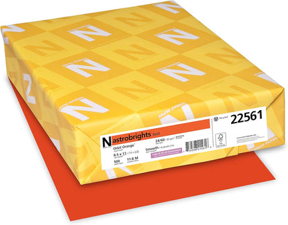 Astrobrights Color Paper, 8.5â€ x 11â€ , 24 lb/89 GSM, Orbit Orange, 500 Sheets (22561)