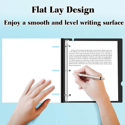 INFUN Telescoping 3 Ring Binder - 4PCS, Portable Plastic 3 Ring Binder with Telescoping Spine, Binders with Foldable Front Cover Holds 8.5"x11" Paper for School, Office, Homes
