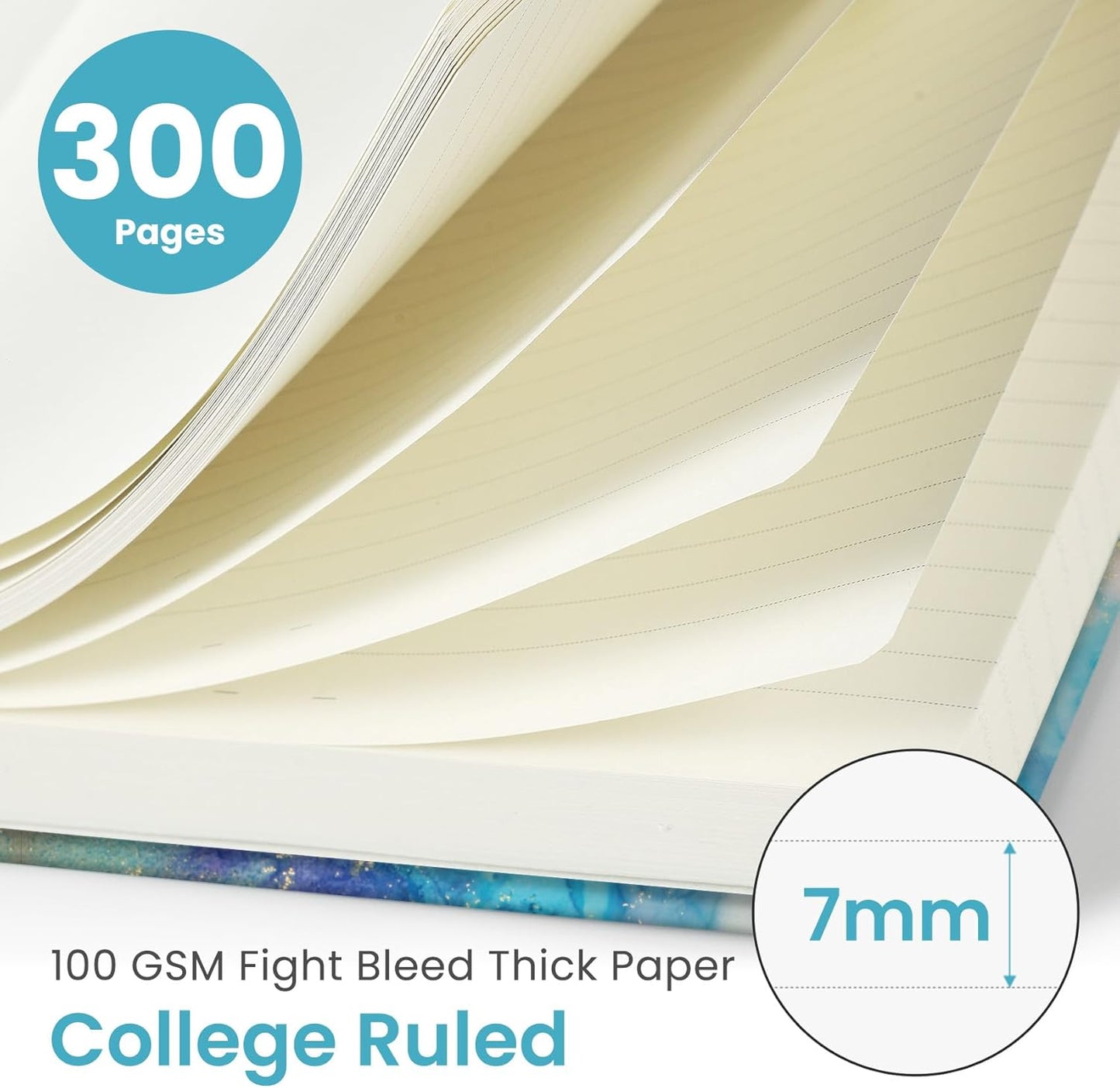 Lined Spiral Notebook Journal for Work, 300 Pages Thick B5 (7.1"x10") College Ruled Journal for Women & Writing, Hardcover Notebook for Note Taking, Perfect for Office Home School Supplies, Purple