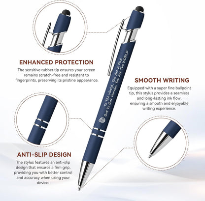 Father's Day Pen Set Gift Box - 12 Pack Black Ink Ballpoint Pens with Inspirational Quotes Fun Novelty Pens Perfect Birthday Retirement Gift for Dad Papa Father