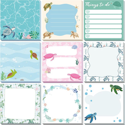 9 Pads Wildflower Sticky Notes 3x3 Inch Cute Self Stick Notepads Notes Adhesive Memo Pad Office Decor Gifts for Students School Teacher Meeting Office Supplies