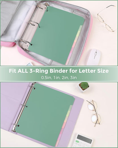 SKYDUE 8 Tab Durable Plastic Dividers, Big Tab Dividers for 3 Ring Binder, Letter Size,Write & Erase Binder Dividers with Tabs, with Sticker Labels, 1 Set, Aesthetic Pastels Binder Dividers