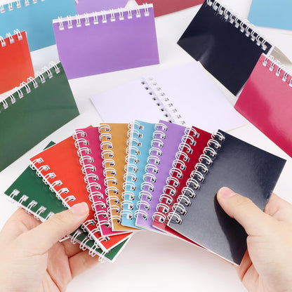 Hooqict 24 Pack Small Pocket Notebook Mini Notebooks Bulk Small Spiral Notepads with 8 Colors, Memo Note Pads for Kids, Work, Office, School, 3.9 x 2.4 Inches
