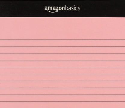 Amazon Basics Wide Ruled Lined Writing Note Pads with Sturdy Back, 8.5" x 11.75", Multicolor, 6-Pack, 300 Sheets, Perforated