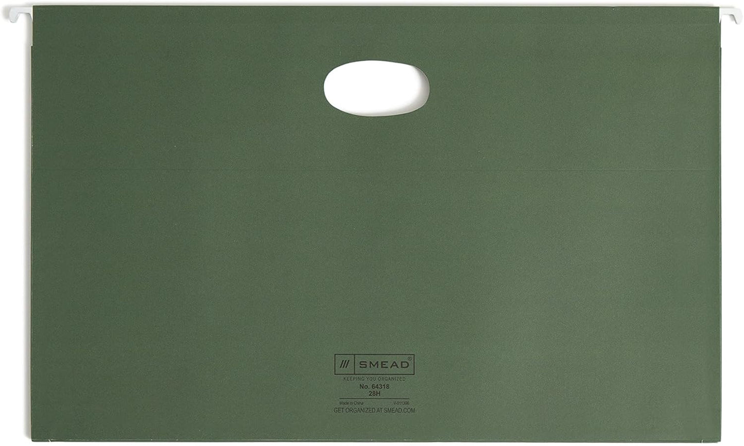 Smead Hanging File Pocket with Full-Height Gusset, 3-1/2" Expansion, Letter Size, Standard Green, 10 per Box (64220)