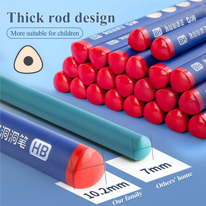 M&G 30pcs Triangular Pencils, 2B Pencils with Grip Correction, Wooden Graphite Pencils, Pre-Sharpened Break-Resistant, Suitable for Writing, Drawing, and Sketching