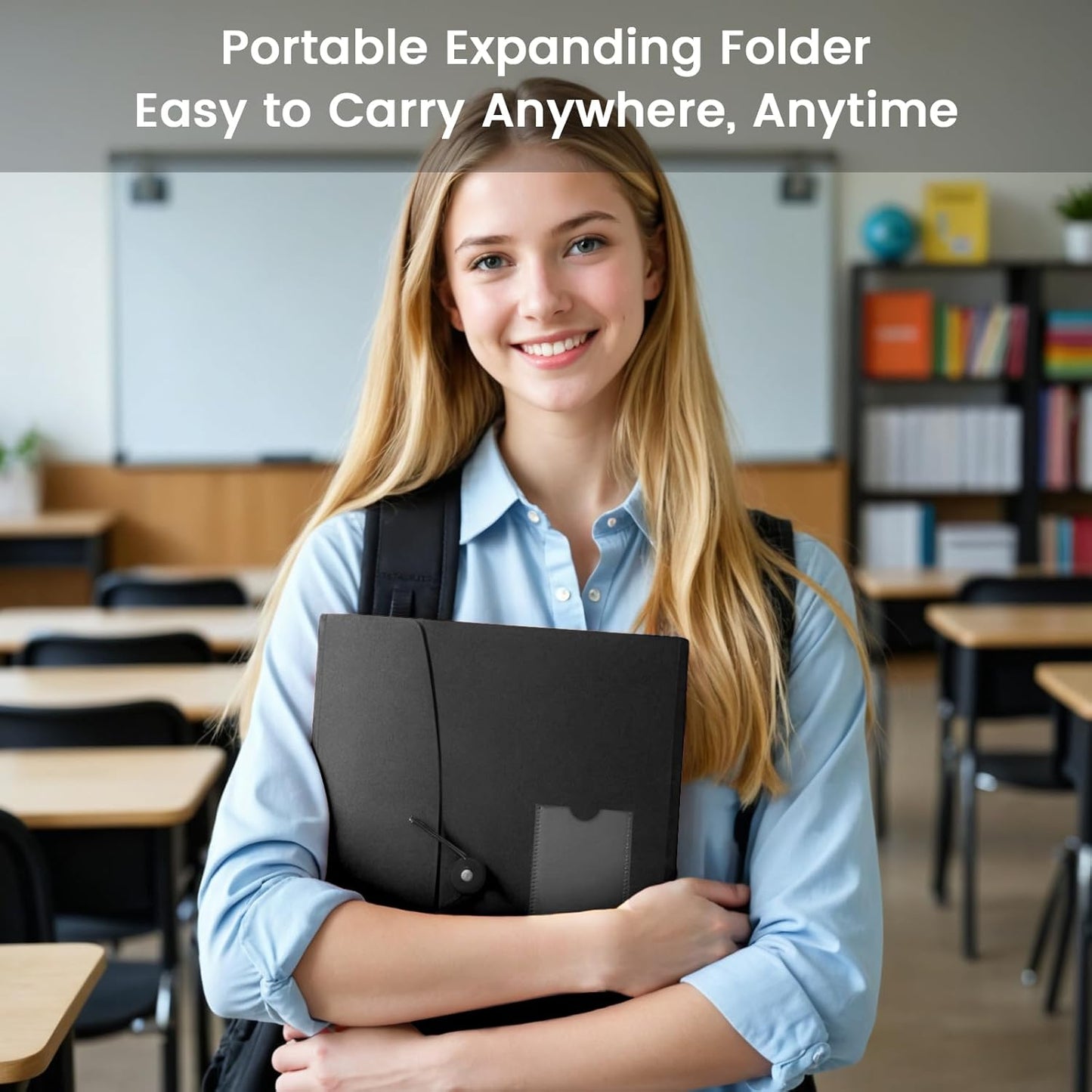13 Pocket Accordion File Organizer with Elastic Closure, Expanding File Folder for Letter Size A4 Papers, Ideal for Home, Office Supplies, College Essentials - Purple