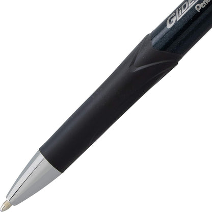 Pentel Glidewrite Signature Ballpoint Pen, (1.0mm) Medium, White Barrel, Blue Ink, Pack of 3 (BX930WBP3C)