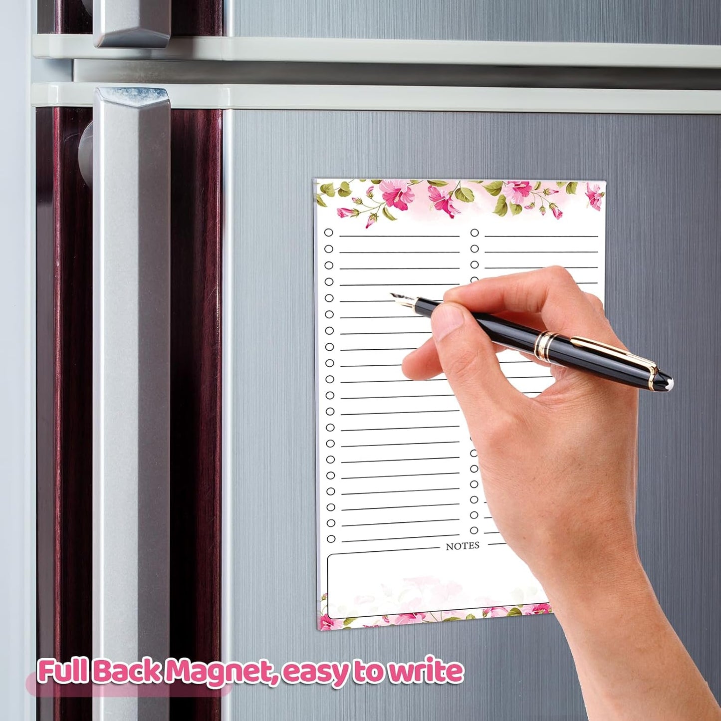 Thboxes 2 Pack Grocery List Magnet Pad for Fridge with Pen Holder, Total 120 Sheets Magnetic Note Pad for Fridge Full Back Magnet Shopping List, To Do List, Memo Notepads, 4.5x7.5(Funny Animal)