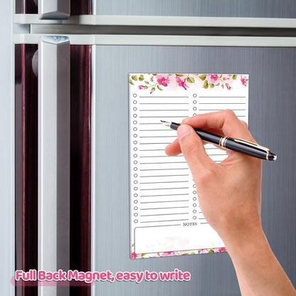 Thboxes 2 Pack Grocery List Magnet Pad for Fridge with Pen Holder, Total 120 Sheets Magnetic Note Pad for Fridge Full Back Magnet Shopping List, To Do List, Memo Notepads, 4.5x7.5(Funny Animal)