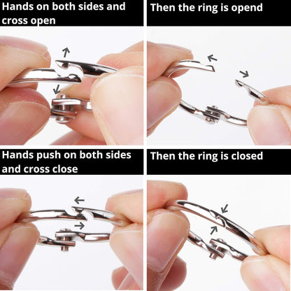 Mr. Pen- Loose Leaf Binder Book Rings, 5 Assorted Sizes (0.6", 1", 1.2", 1.5",2"), 36 Pack, Metal Binder Rings for Index Cards, Keychains, School, Home, Office, Silver
