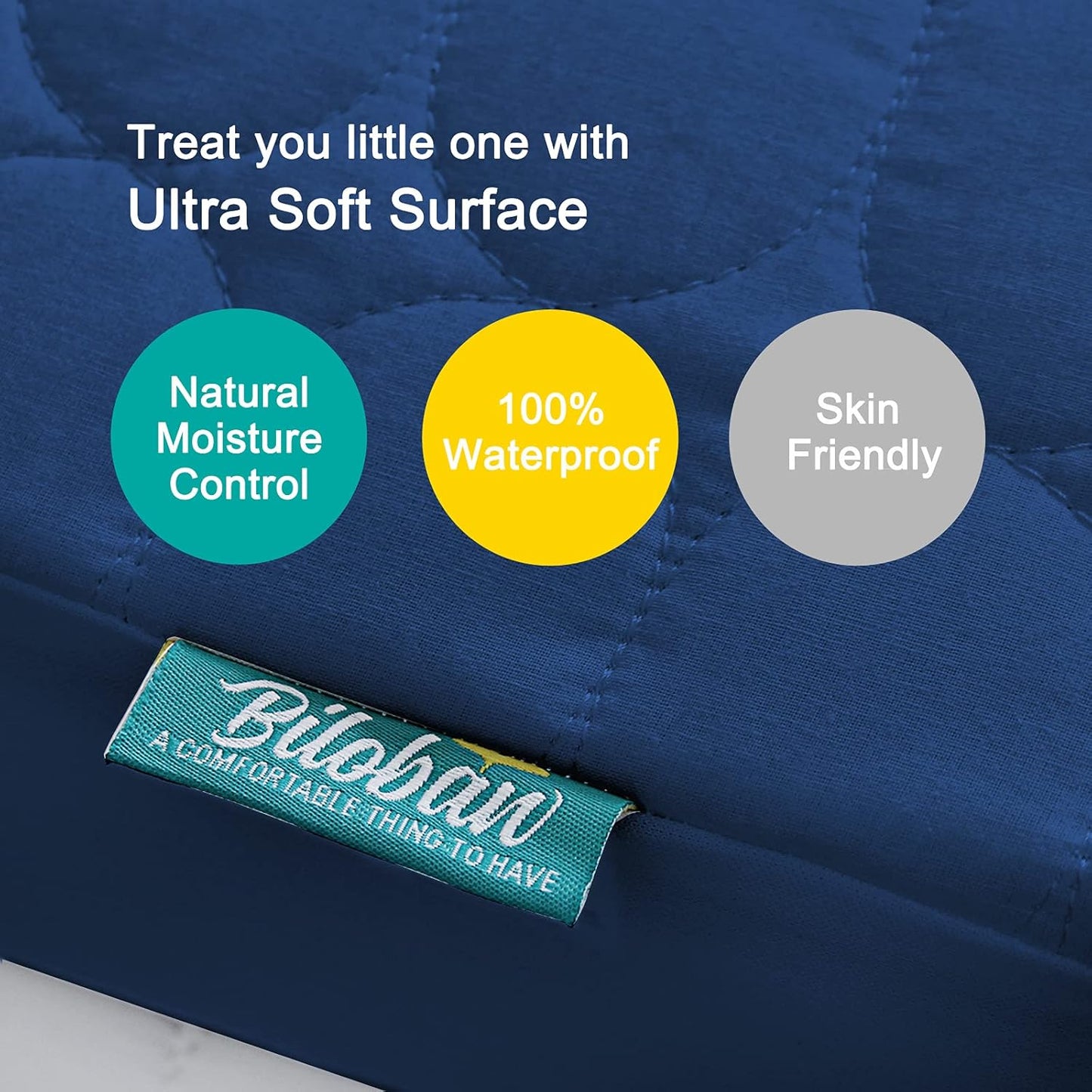 Crib Mattress Protector Sheets Waterproof 2 Pack, Quilted Crib Mattress Pad Cover Fitted Fits for Toddler Bed Mattress, White, 52” x 28”