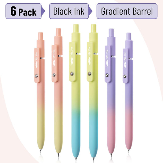 Mr. Pen- Retractable Gel Pens, 12 Pack, Morandi and Vintage Barrels, Fast Dry, Black Gel Pens Fine Point 0.5mm, Aesthetic Pens for Journaling