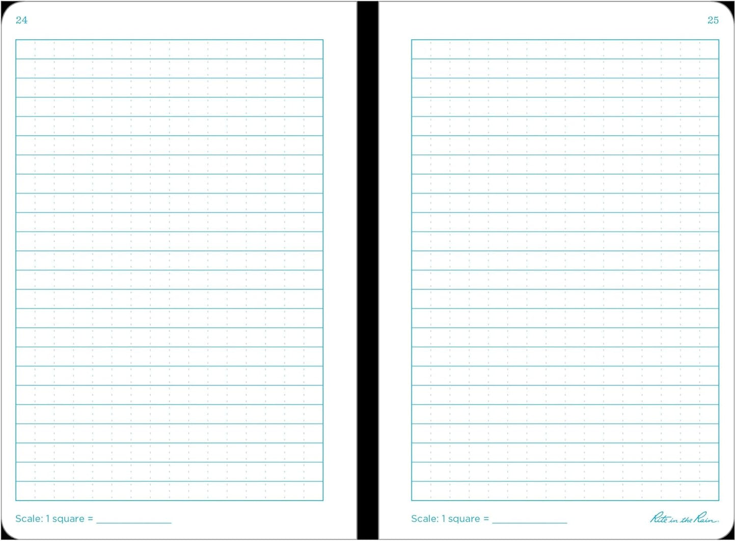 Rite In The Rain Weatherproof Stapled Notebook, 4.625" x 7", Orange Cover, Universal Pattern, 3 Pack (No. OR71FX)