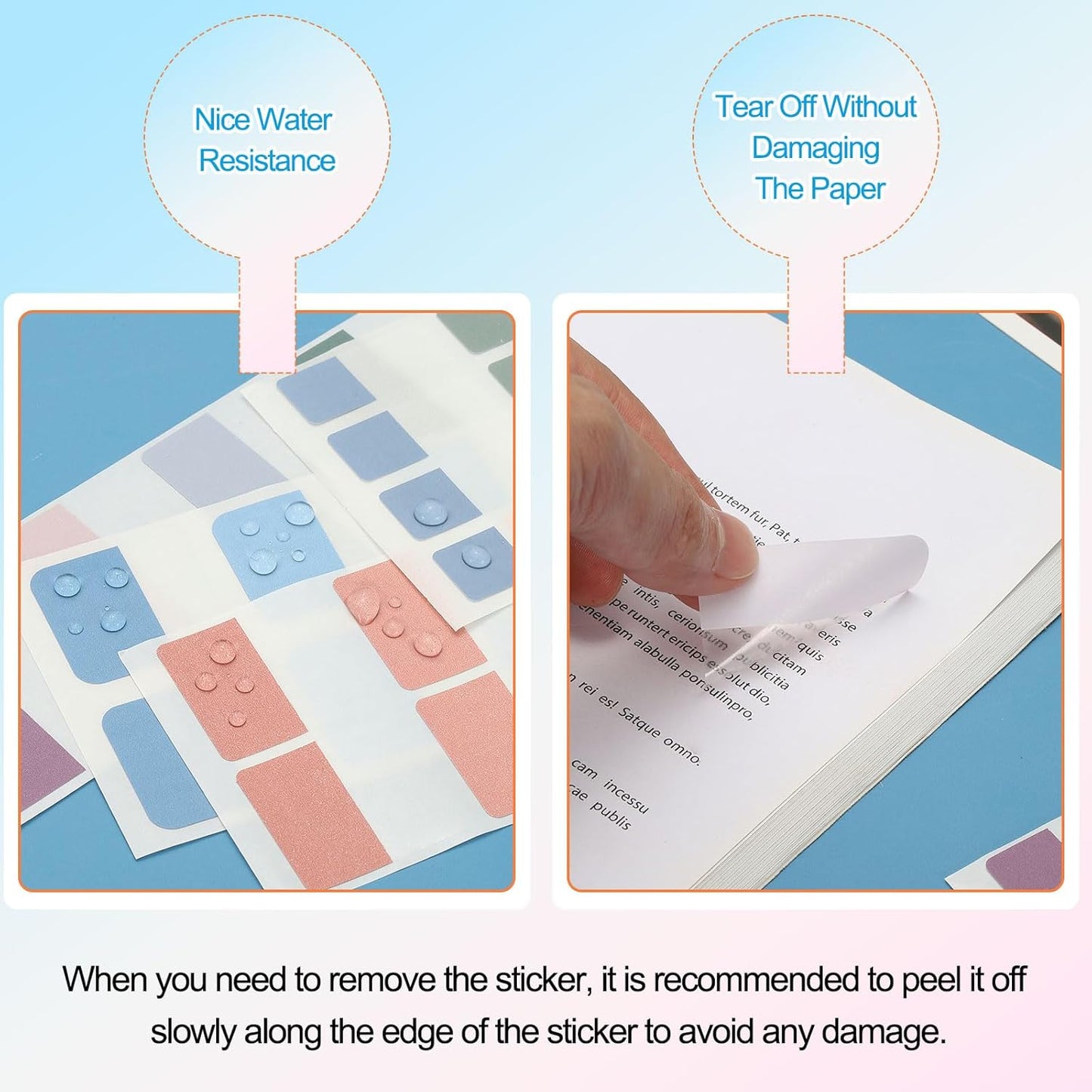 PATIKIL Clear Index Sticky Tabs, 240 Pcs Large Transparent Sticky Notes Bookmarks Planner Stickers Page Tabs for Office Notebooks File Folder Ledger Book, Gradient Purple