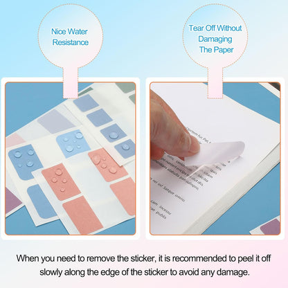 PATIKIL Clear Index Sticky Tabs, 480 Pcs Small Transparent Sticky Notes Bookmarks Planner Stickers Page Tabs for Office Notebooks File Folder Ledger Book, Gradient Pink