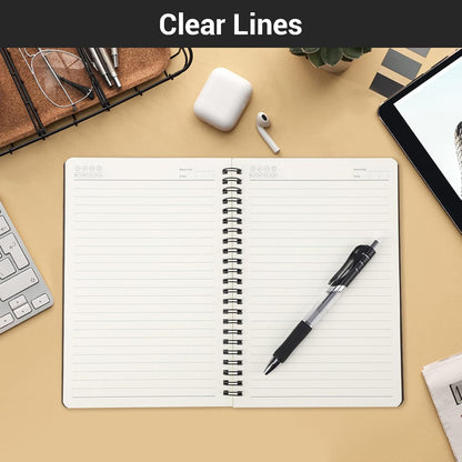 EUSOAR Spiral Notebook, A5 12packs 5.5"X8.3" 120 Pages Lined Travel Writing Notebooks Journal, Memo Notepad Sketchbook, Students College Office Business Subject Diary Ruled Book Journal-Black Cover