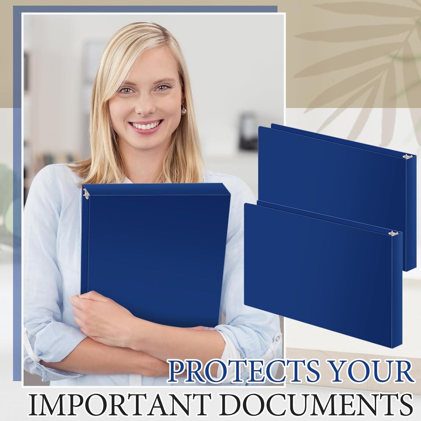 8 Pcs 3 Ring Binders Rings Heavy Duty View D Ring Binders Economy Holds 11" x 17" Paper for Artwork Blueprints, Office, Home, Work Places(White,3 Inch)