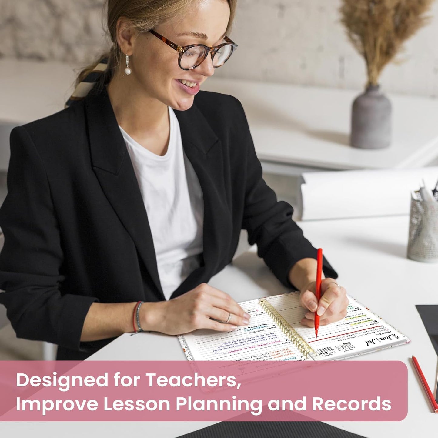 Planner 2026-2027, Academic Year Monthly and Weekly Calendar Planner, Jul 2026 - Jun 2027, Hardcover Teacher Student Planning Agenda book with Tabs, Perfect for School Office Supplies, 6.3" x 8.5" - Wildflowers