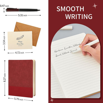 Lined Journal Notebook for Work College Ruled Note Book 5.79"x8.27"A5 PU Leather Daily Journaling 216 Pages for Women Men Writing Home School Supplies Business (Dark Green)