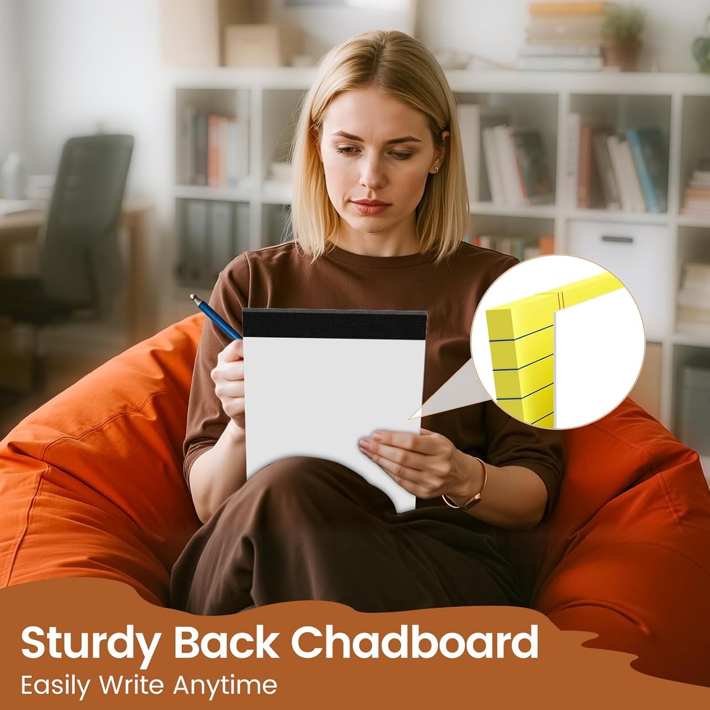 Legal Pads 8.5 X11, Narrow Ruled Notepads, 2 Pack, 50 Sheet/Pad, White Legal Pads, Tear Off Notepad, Perforated Writing Pad, Notebook Paper College Ruled, Notepads for Office Home School, Notepad