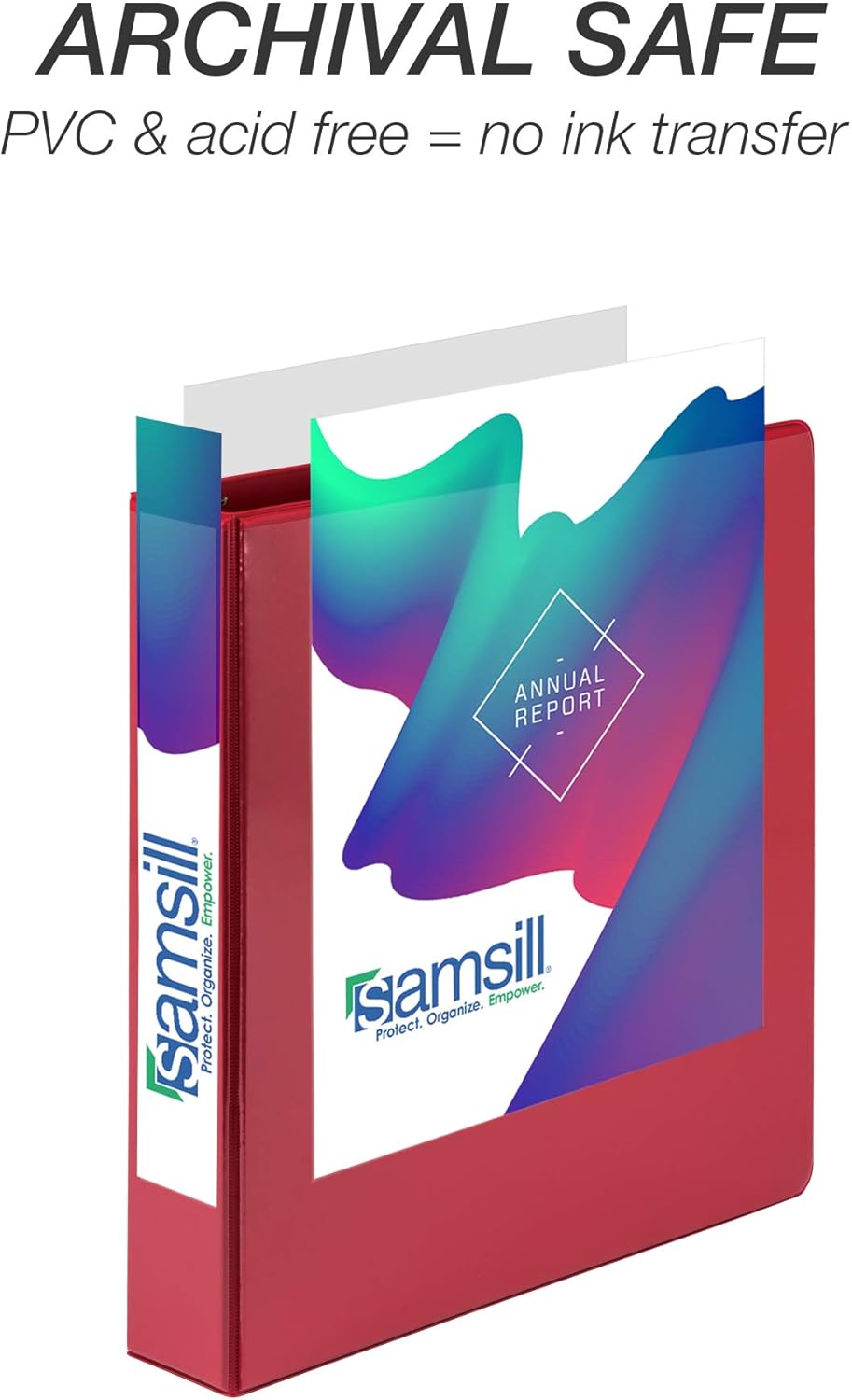 Samsill Durable 4 inch 3 Ring Binder, D Ring Binder, 100% Recycled Chipboard, Black, 2 Pack