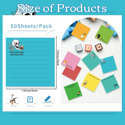 Inspirational Sticky Notes Gifts - 9 Pack Funny Positive Quotes Notepads 3x3 Inches, Fun Motivational Self-Adhesive Memo Pads Office Study Supplies for Friends Coworkers (450 Sheets)