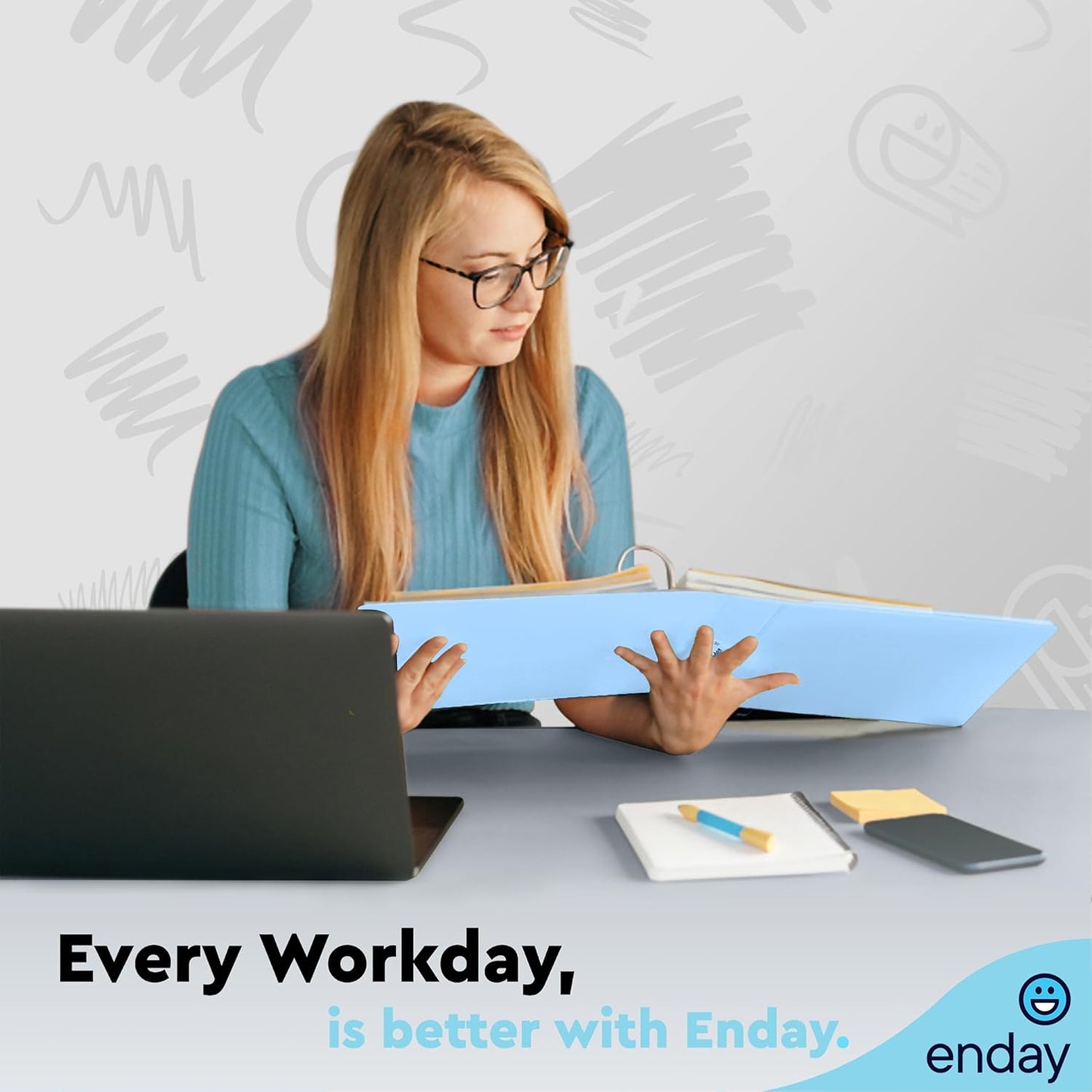 Enday 1.5 Inch Binder, Green - 1.5 Inch 3 Ring Binder, Round Ring Pastel with Clear View Cover for Letter Size 8.5 x 11'' Paper & 2 Inside Pockets, Ideal for School Supplies, Office, and Home