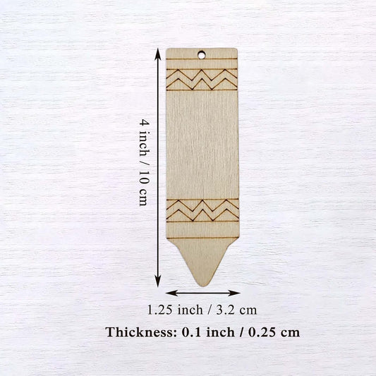 20pcs Wooden Pencil Shaped Cutouts DIY Craft Back to School Unfinished Wood Tags with Ropes Ornaments for School Classroom Party Decoration