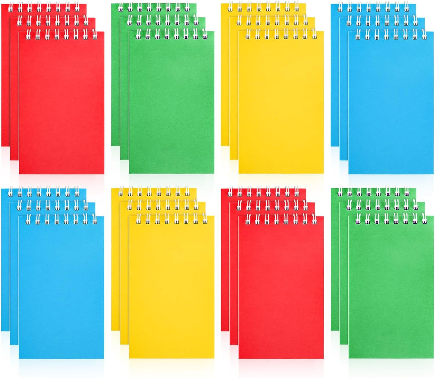 Hooqict 24 Pack Small Pocket Notebook Mini Notebooks Bulk Small Spiral Notepads with 8 Colors, Memo Note Pads for Kids, Work, Office, School, 3.9 x 2.4 Inches