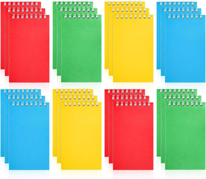 Hooqict 24 Pack Small Pocket Notebook Mini Notebooks Bulk Small Spiral Notepads with 8 Colors, Memo Note Pads for Kids, Work, Office, School, 3.9 x 2.4 Inches