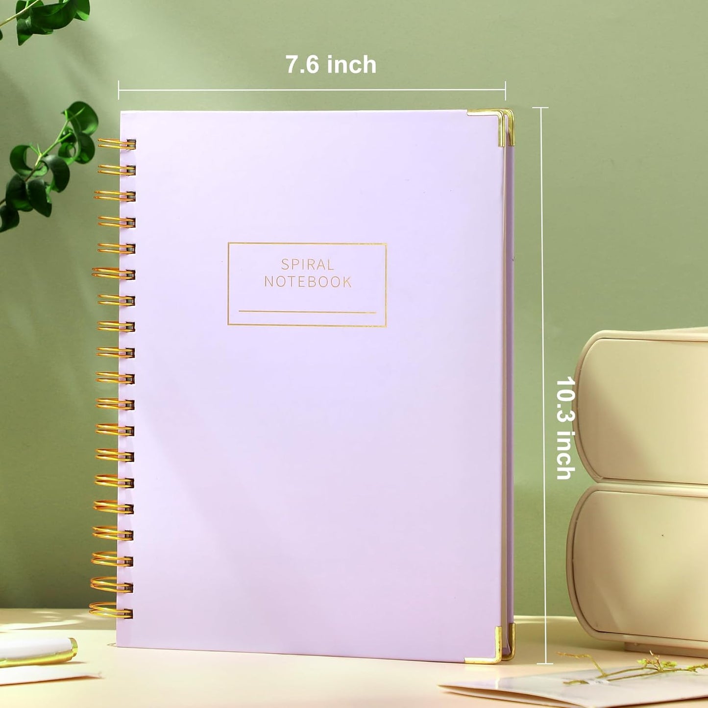 Hardcover Spiral Notebook with Tabs 8"x10" Large Spiral Lined Journals for Women with Dividers 240 Pages College Ruled Composition Notebook 5 Subject Notebook for Work, Back to School, Gifts, Purple