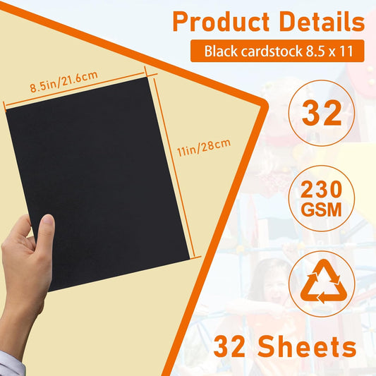 Guakicae 32 Sheets Cream Cardstock 8.5 x 11 Off White Paper, 80lb Thick Ivory Paper Card Stock for DIY Card Making, Wedding Invitations, Thank You Cards, Business Cards, Menus