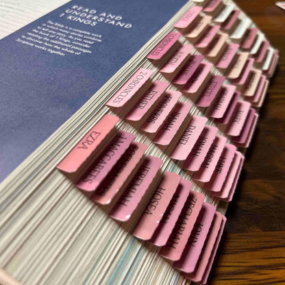 Thinkor- Repositionable Bible Tabs, 66 Pink Theme Laminated Tabs for Women, Thinkor for Study Bible